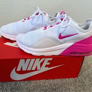 Nike White and Pink Sneakers with Modern Design